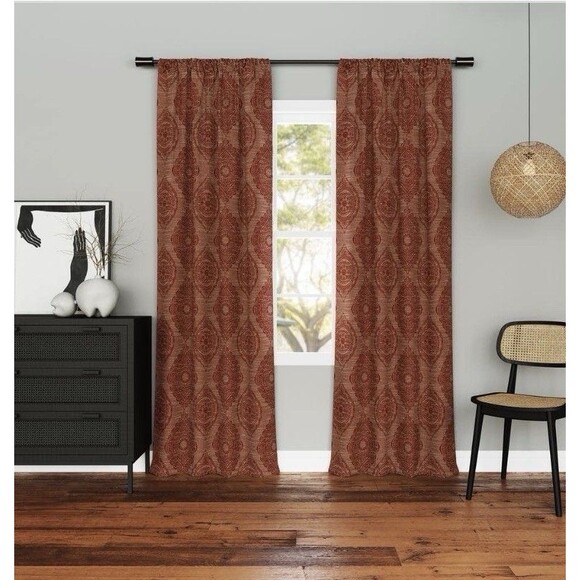 Sun Zero Other - 2 PCs Sun Zero Sintra Medallion Russet 40"x84" Polyester 100% Blackout New